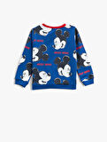 Mickey Mouse Baskılı Sweatshirt Lisanslı Kanguru Cepli Uzun Kollu 