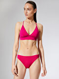 Bralet Bikini Üstü Üçgen Kaplı Çapraz Askı Detaylı
