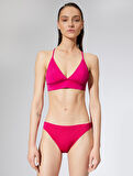 Bralet Bikini Üstü Üçgen Kaplı Çapraz Askı Detaylı