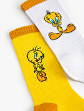 2'li Tweety Baskılı Çorap Lisanslı Pamuklu