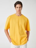 Basic Oversize Tişört Bisiklet Yaka Kısa Kollu