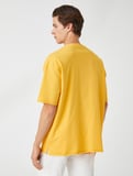 Basic Oversize Tişört Bisiklet Yaka Kısa Kollu