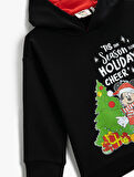 Mickey Mouse Kapşonlu Sweat Yılbaşı Temalı Lisanslı