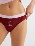 String Külot Slogan Baskılı Ribanalı