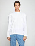 Basic Bisiklet Yaka Sweatshirt Uzun Kollu