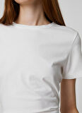 Koton Gömlek Yaka Düz Ekru Kadın T-Shirt 3SAL10282IK