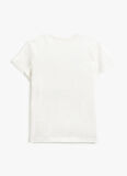 Koton Beyaz Erkek Çocuk Bisiklet Yaka Kısa Kollu Baskılı T-Shirt 3SKB10199TK