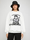 Anime Sweatshirt Oversize Bisiklet Yaka Uzun Kollu İçi Polarlı