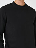 Basic Sweatshirt Yarım Balıkçı Yaka Uzun Kollu