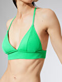 Bikini Üstü Bralet Çapraz Askılı Kaplı Dokulu