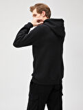 Kapşonlu Sweatshirt Kuru Kafa Baskılı Uzun Kollu