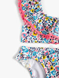 Bikini Takımı Fırfırlı Tek Omuz İnce Askılı