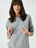 Basic Kapüşonlu Sweatshirt Kanguru Cepli