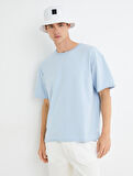Basic Oversize Tişört Bisiklet Yaka Yarım Kollu