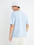Basic Oversize Tişört Bisiklet Yaka Yarım Kollu