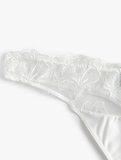 Bridal String Külot Saten Çiçekli Dantelli