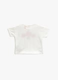 Koton Ekru Kız Bebek Bisiklet Yaka Kısa Kollu Baskılı T-Shirt 3SMG10102AK