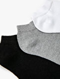 Basic 3'lü Patik Çorap Seti Çok Renkli