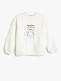 4WKG10047AK Koton Kız Çocuk  Sweat BEYAZ