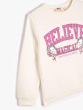 4WKG10117AK Koton Kız Çocuk  Sweat EKRU