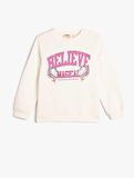 4WKG10117AK Koton Kız Çocuk  Sweat EKRU