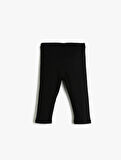 Pamuklu Tayt Basic Capri BoyFitilli Beli Lastikli