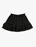 Mini Etek Puantiyeli Beli Lastikli Astarlı Pamuklu