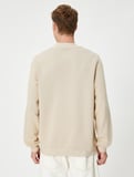 Basic Sweatshirt Bisiklet Yaka Uzun Kollu Şardonlu