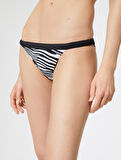 Zebra Desenli Bikini Altı Normal Bel