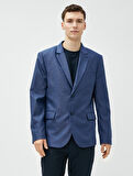 Blazer Slim Fit Düğme Detaylı Cepli