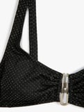 Simli Bikini Üstü Metal Aksesuarlı Kalın Askılı