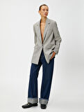 Oversize Blazer Ceket Tek Düğmeli