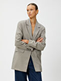 Oversize Blazer Ceket Tek Düğmeli