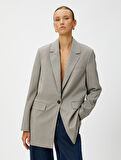 Oversize Blazer Ceket Tek Düğmeli