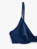 Simli Bikini Üstü Balenli İnce Askılı