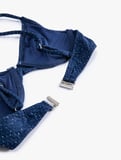Simli Bikini Üstü Balenli İnce Askılı