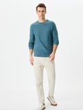 Triko Kazak Basic Bisiklet Yaka Reglan Kol Pamuklu