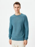 Triko Kazak Basic Bisiklet Yaka Reglan Kol Pamuklu