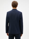 Basic Blazer Ceket Dikiş Detaylı Düğmeli Cepli