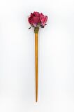 Pembe Çiçek Topuz Tokası, Saç Tokası, Saç Aksesuarı