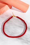 Kırmızı Fimo Boncuk Kolye, Choker Kolye