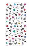 Renkli Kalpler Tırnak Dövmesi, Tırnak Tattoo, Nail Art, Tırnak Sticker