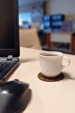 Desen Kesimli Ahşap Bardak Altlığı 6'lı Takım , Kahve Bardak Altlığı, Coffe Time -0129