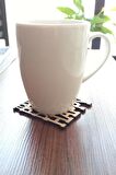 Desen Kesimli Ahşap Bardak Altlığı, Kahve Bardak Altlığı, Coffe Time -0137