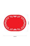Artikel 451 32x45 cm Oval Kırmızı Desenli Amerikan Servis Takımı 2 Kişilik