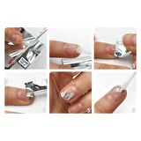 Fuşya Renk Hologram Desenli Transfer Tırnak Dövmesi, Tırnak Sticker, Nail Tattoo, Nail Art