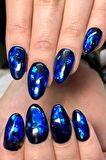 Lacivert Renk Hologram Desenli  Transfer Tırnak Dövmesi, Tırnak Sticker, Nail Tattoo, Nail Art