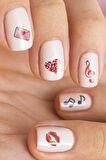Aşk Sembolleri Tırnak Dövmesi, Tırnak Tattoo, Nail Art, Tırnak Sticker