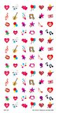 Aşk Sembolleri Tırnak Dövmesi, Tırnak Tattoo, Nail Art, Tırnak Sticker