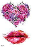 Heart, Kiss Geçici Dövme,Geçici Tattoo ,Vücut Dövme,Kol Bilek Dövme,Boyun Dövme,Sırt Dövme